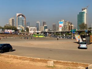 Am zentralen Meskel Square in Äthiopien entstanden vor der Coronakrise jede Menge neue Hochhäuser – ein Symbol für den wirtschaftlichen Aufschwung im Land.